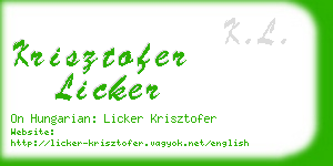 krisztofer licker business card